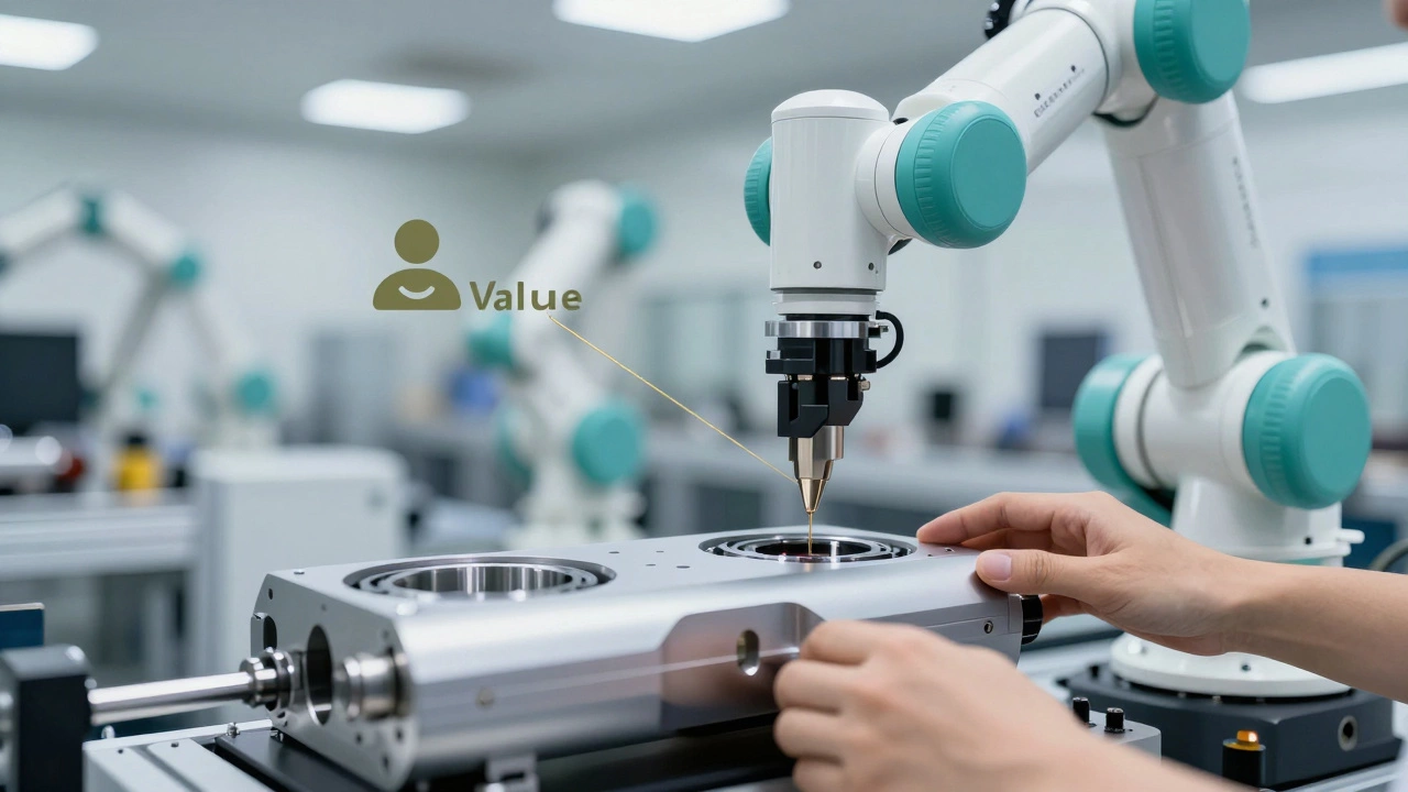 Precision assembly line highlighting value creation and efficiency